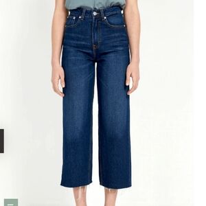 Frank And Oak Nina Wide Leg Blue Jeans
